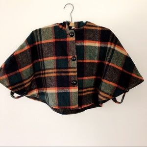 Plaid girls Hooded Cape